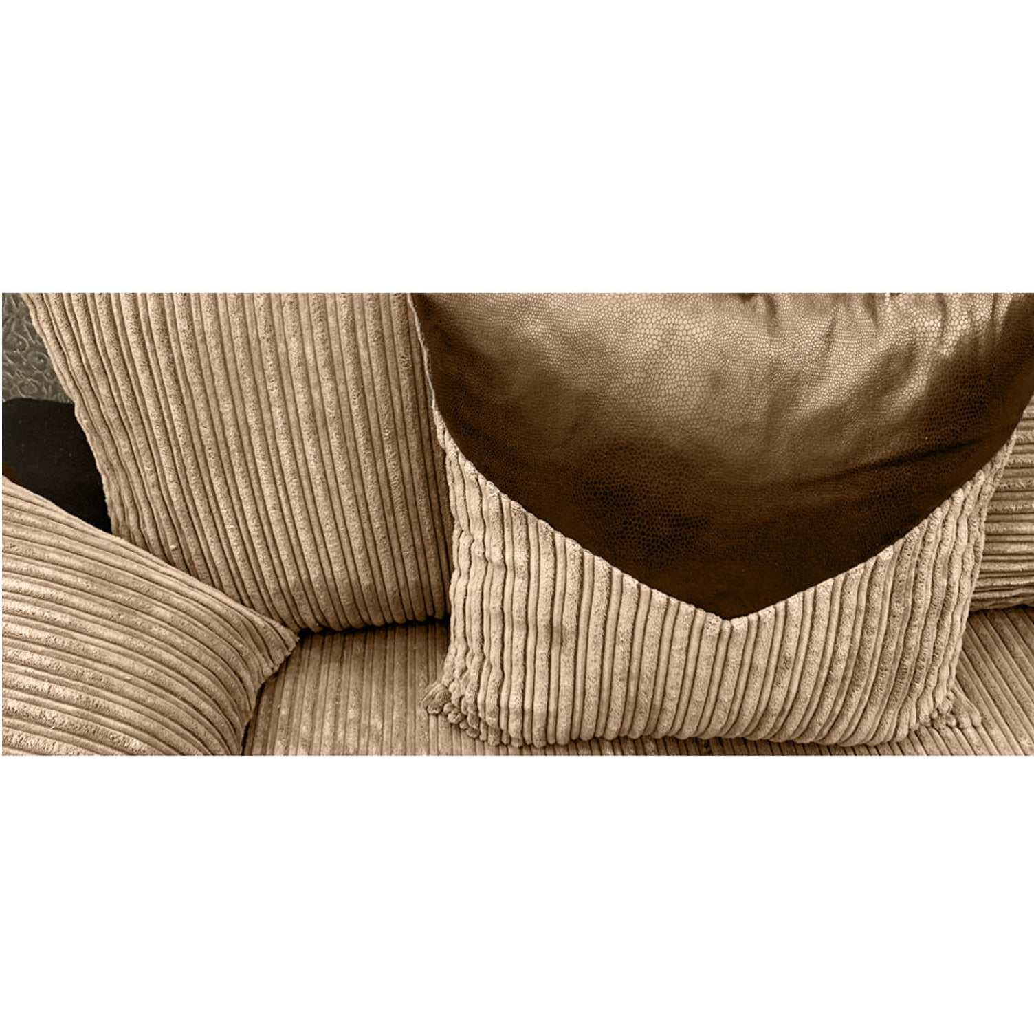 Dino 3 and 2 Seater Jumbo Cord Sofa Set in Brown&Coffee
