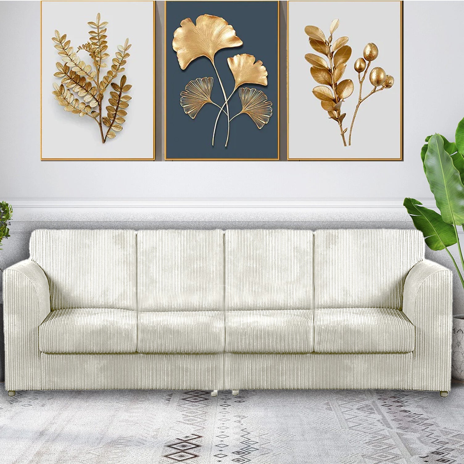 DYLAN 4 Seater Jumbo Cord Fabric Sofa