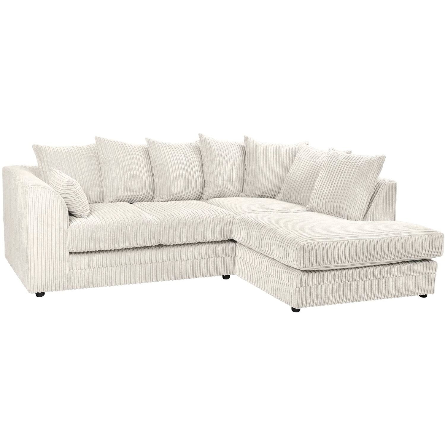 Hannah Jumbo Cord Scatter Back 4 Seater Right Hand Facing Corner Sofa Mink