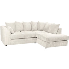 Hannah Jumbo Cord Scatter Back 4 Seater Right Hand Facing Corner Sofa Mink