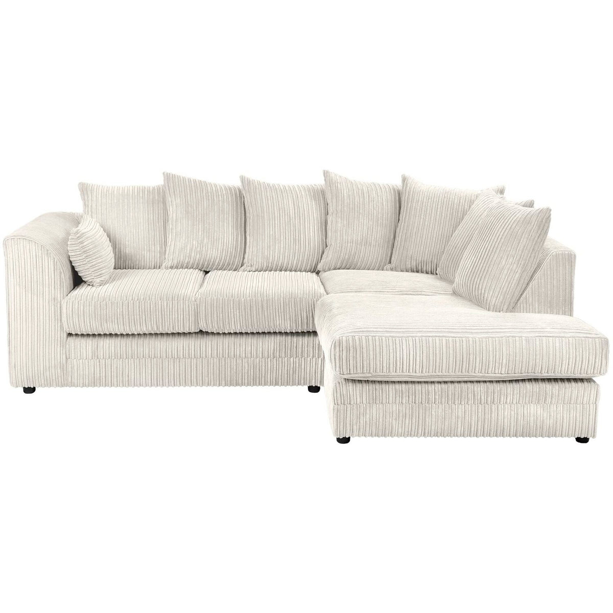Hannah Jumbo Cord Scatter Back 4 Seater Right Hand Facing Corner Sofa Mink