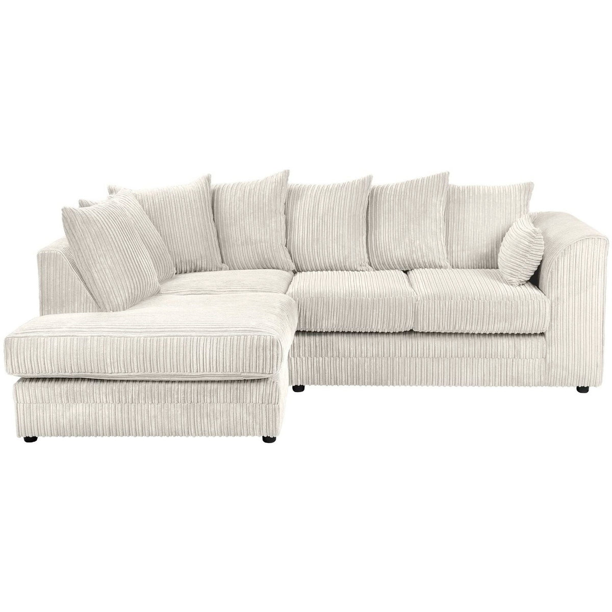 Hannah Jumbo Cord Scatter Back 4 Seater Left Hand Facing Corner Sofa Mink