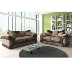 Dino 3 and 2 Seater Jumbo Cord Sofa Set in Brown&Coffee