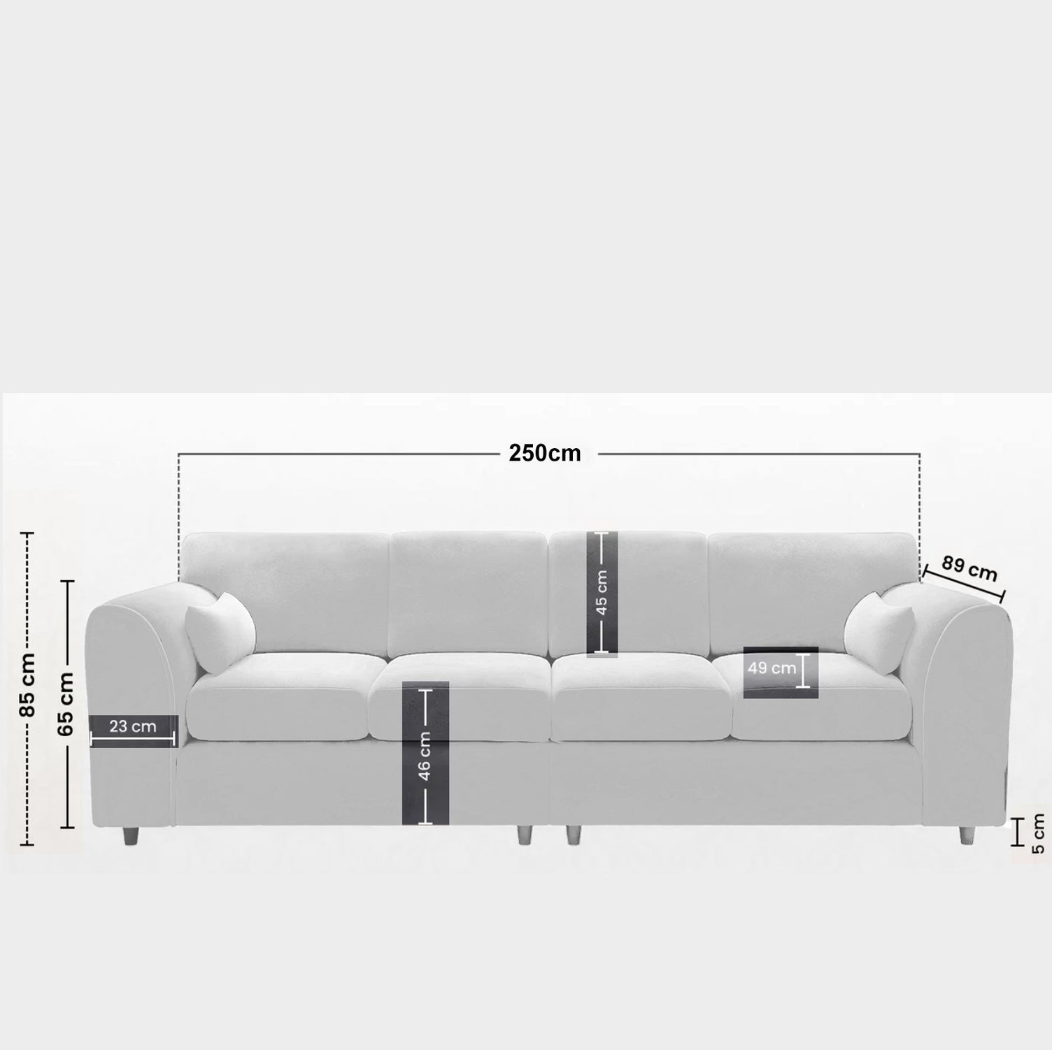 DYLAN 4 Seater Jumbo Cord Fabric Sofa