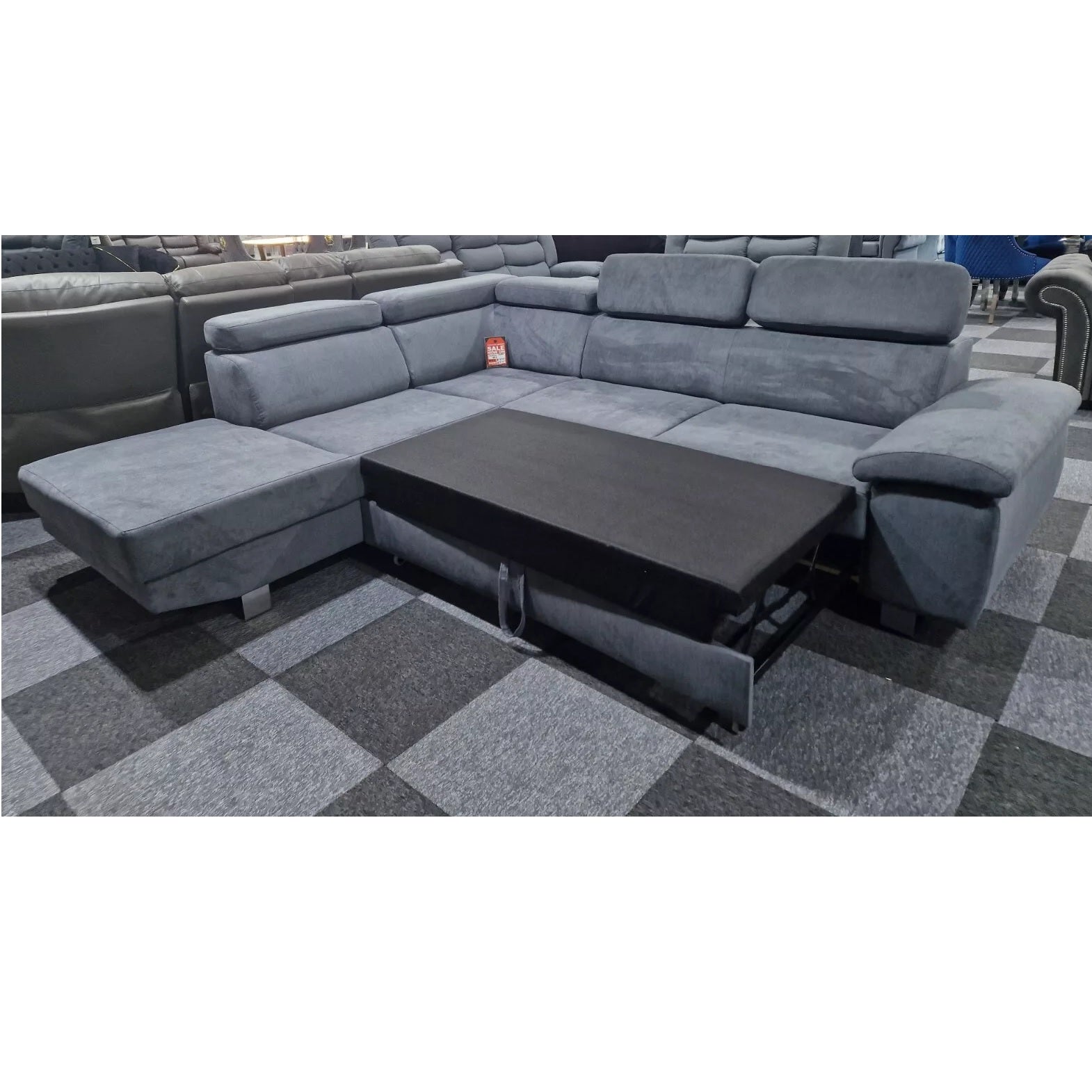 Luton Corner Sofa-bed With Storage Box Grey