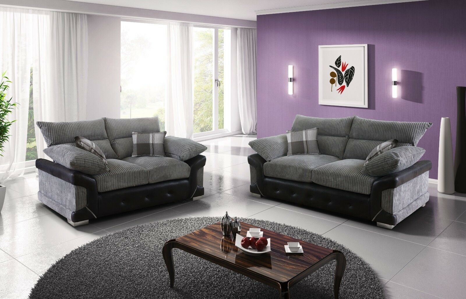 Logan Jumbo Cord High Back 3+2 Suite