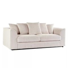 Hannah Jumbo Cord 3 Seater Sofa Set with Scatter Back Pillows in Mink color