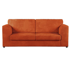 Hannah Jumbo Cord Full Back 3 Seater Sofa Orange