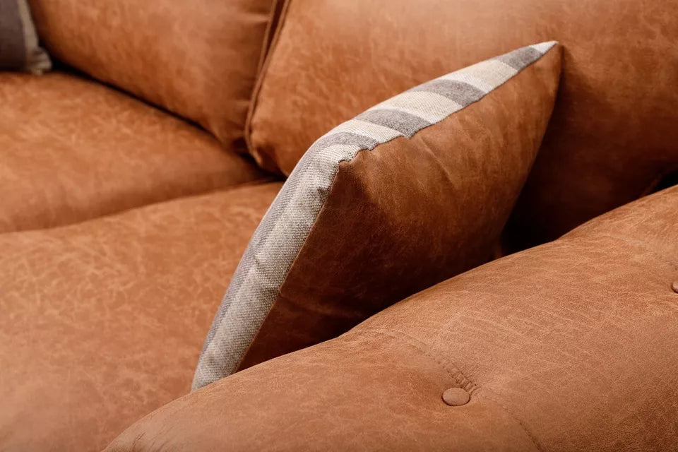 Oakland Suede Leather Corner Sofa
