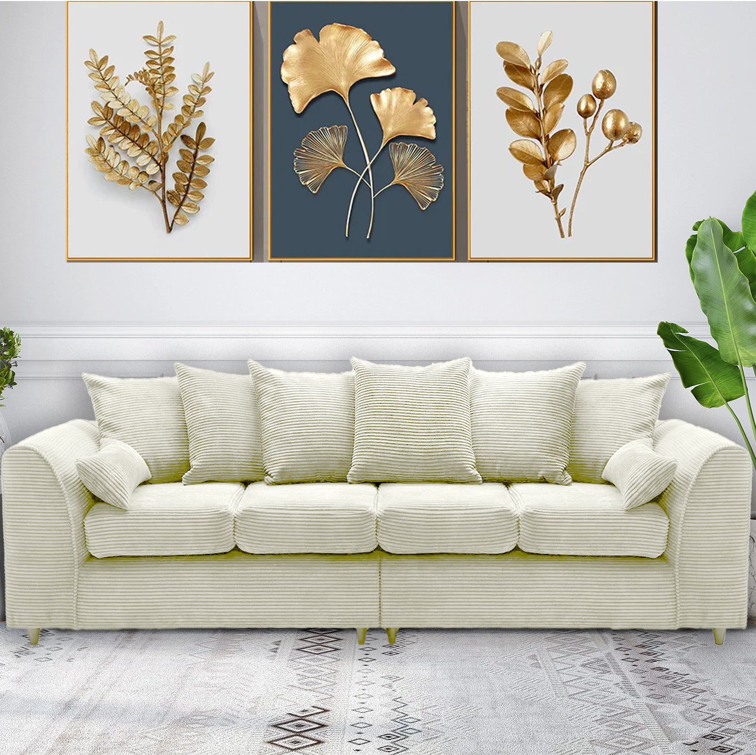 DYLAN 4 Seater Jumbo Cord Fabric Sofa