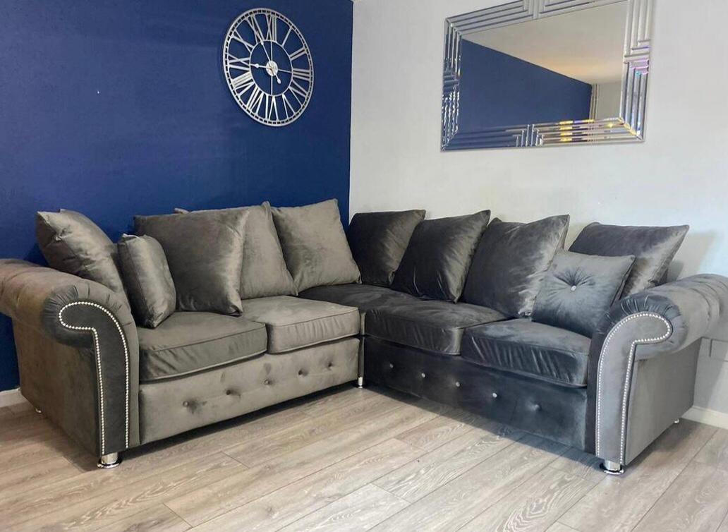 Fluffy grey sale couch