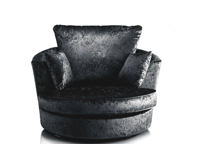 Kingston Crushed Velvet Swivel chair-Arm Chair