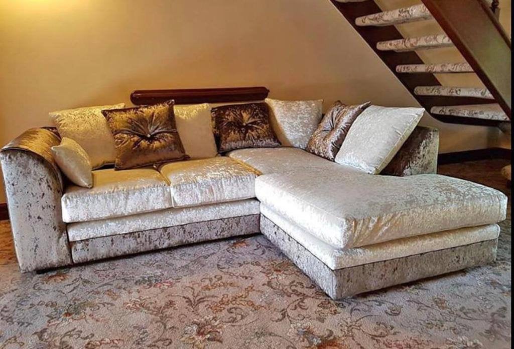 Bella Crushed Velvet Corner sofa furniture786